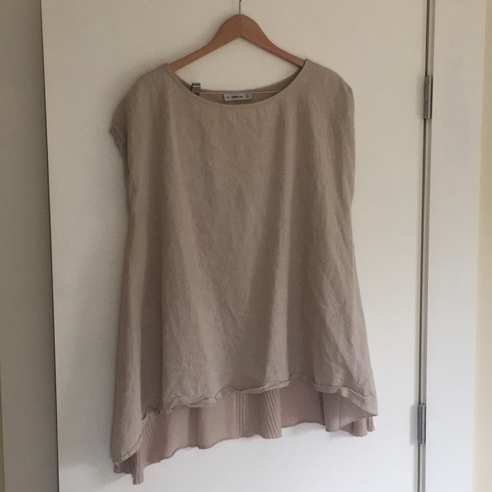 Zara linen and gauze flowy medium top